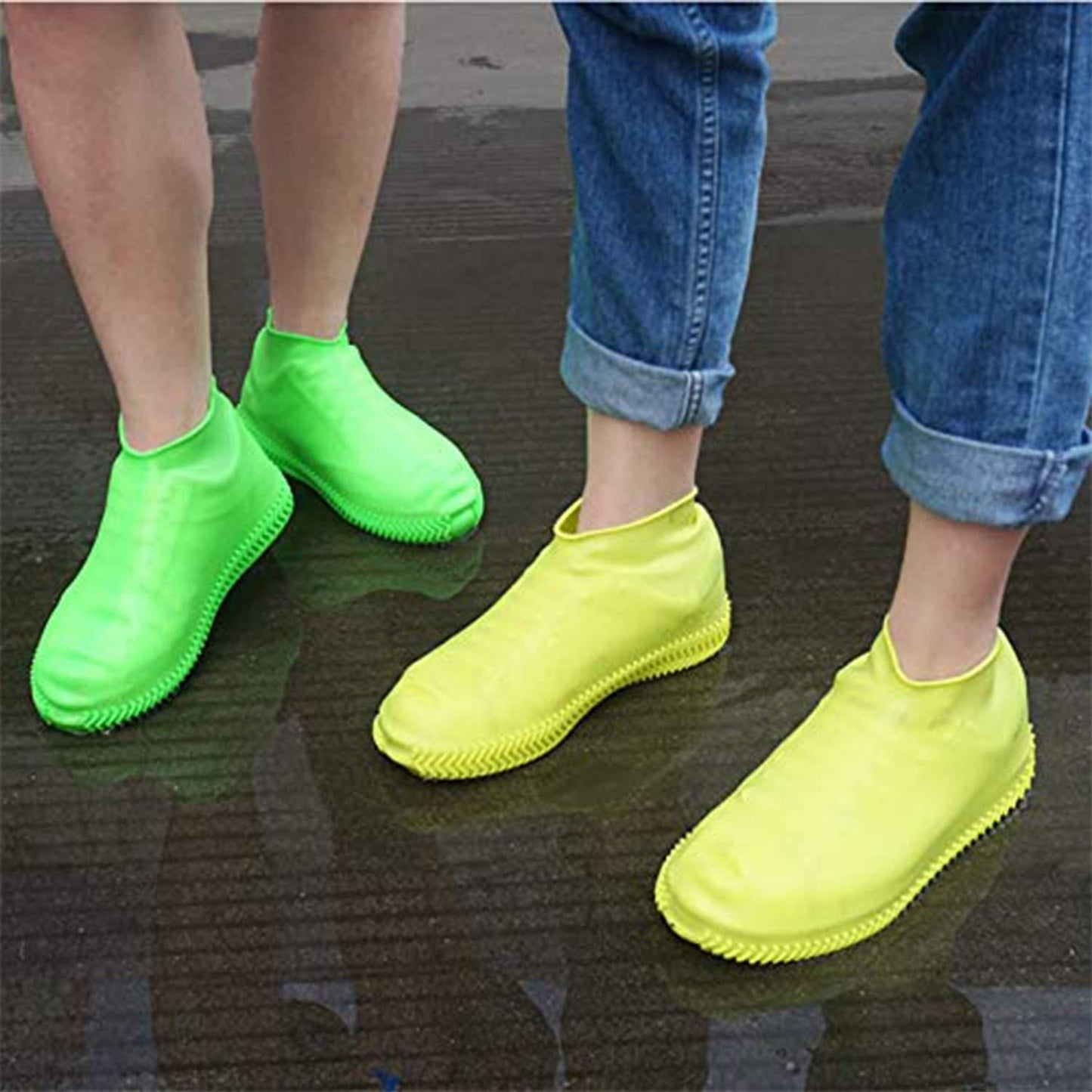 Silicone Reusable Anti skid Waterproof Boot Cover And Shoe Protector And Boot Cover For Indoor And Outdoor Use | Waterproof Shoe Cover | Reusable Silicone Cover Shoes Rain Boots for Men, Women And Kids (Assorted Color)