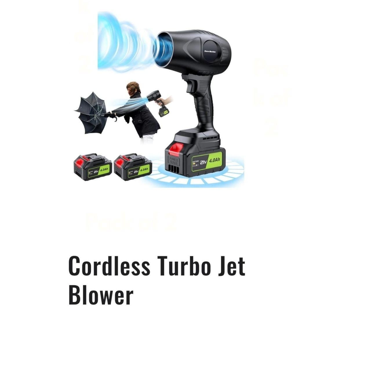 Cordless Jet Air Blower | Compact Turbo Air Blower For Cleaning Electronics, Home, Dust, Cars, Or Outdoors | Multipurpose Air Blower for Cleaning, Camping, Car Drying, Electronics And Much More