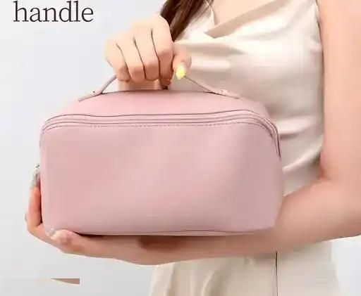 Makeup Organizer Bag | Makeup Pouch for Women | Women’s Large Capacity Cosmetic Travel Bag - Waterproof Makeup Organizer with Wide Opening | Spacious waterproof pouch with dividers for travel and vanity use
