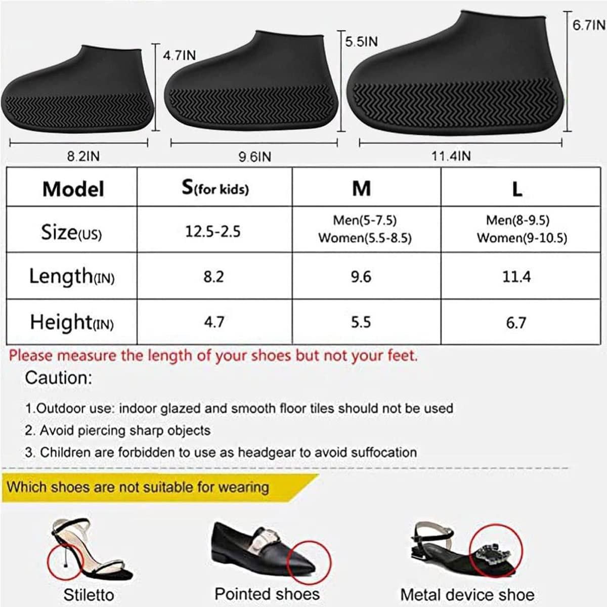 Silicone Reusable Anti skid Waterproof Boot Cover And Shoe Protector And Boot Cover For Indoor And Outdoor Use | Waterproof Shoe Cover | Reusable Silicone Cover Shoes Rain Boots for Men, Women And Kids (Assorted Color)