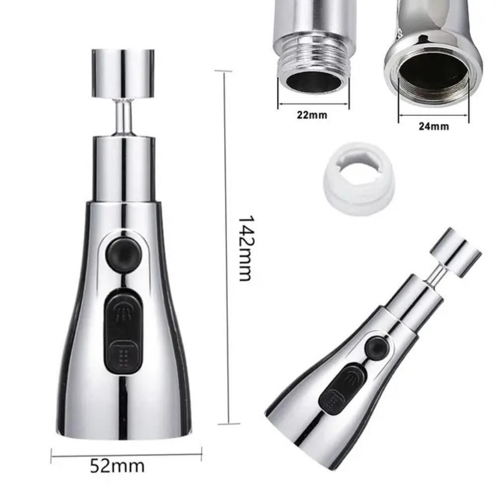 3 Modes Kitchen Sink Faucet | 3-Mode Flexible Tap Extender With Smooth Water Flow | 360 Degree Tap Extender for Kitchen Sink With 3 Modes | Flexible kitchen faucet sprayer with rotating head for convenience.