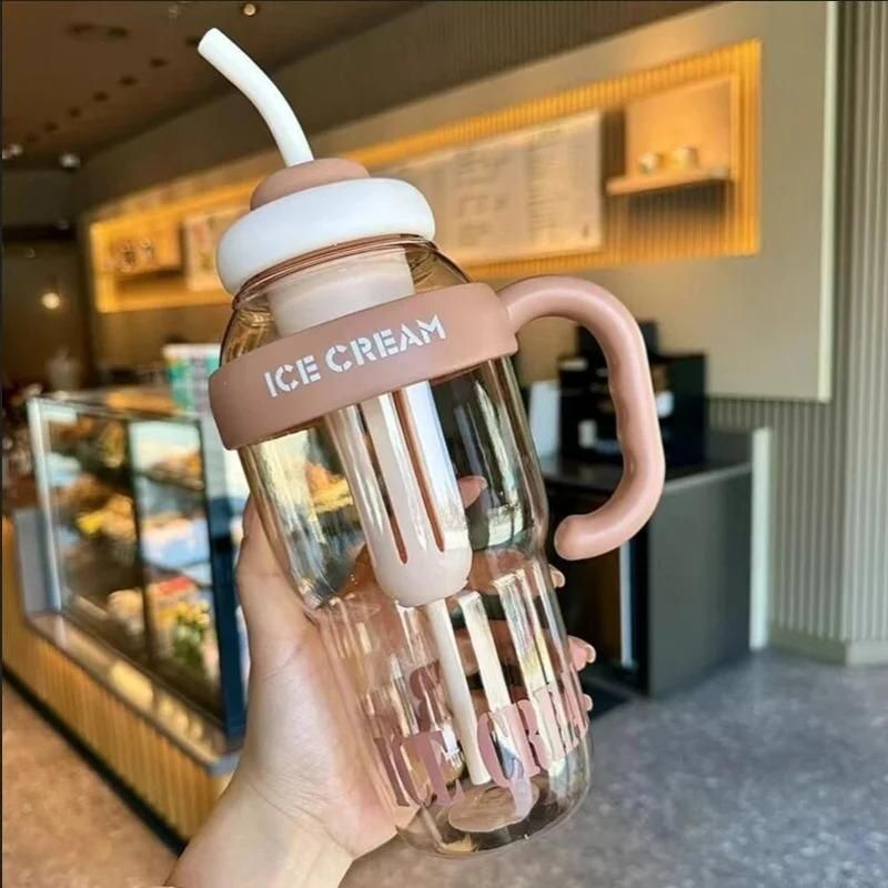 Water Bottle with Handle and Straw | Bottle With Straw Water Bottle 1300ml Large Capacity With Handle | Portable Stylish BPA Free Detox Bottle for Adults And Can Also Use As Gym Protein Shaker