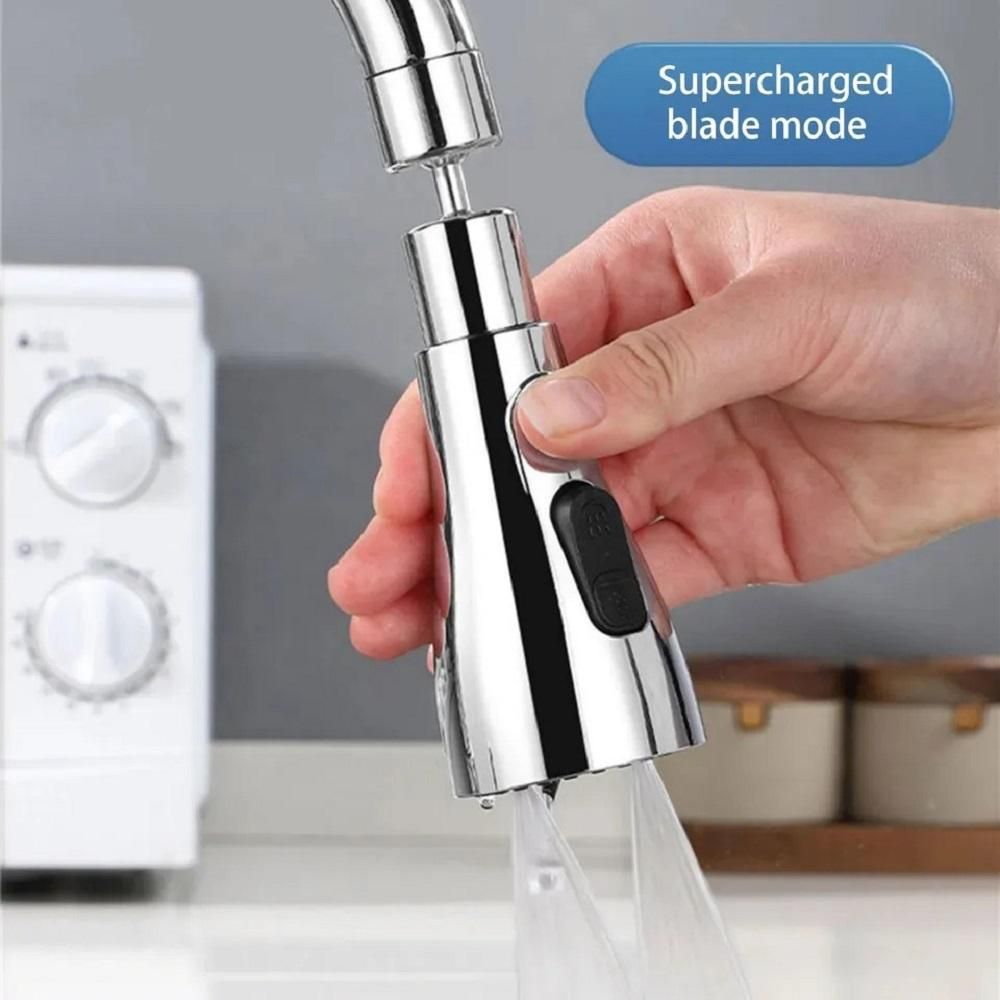3 Modes Kitchen Sink Faucet | 3-Mode Flexible Tap Extender With Smooth Water Flow | 360 Degree Tap Extender for Kitchen Sink With 3 Modes | Flexible kitchen faucet sprayer with rotating head for convenience.