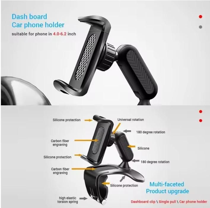 Multifunctional Car Dashboard Phone Holder, 360 Degree Rotation, Universal Smartphone Compatibility, Dashboard Mount | 360 Degree Rotatable Phone Mount For Car | Phone Holder With 360 Degree Rotation