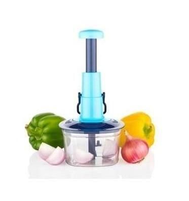 Push And Chop Hand Chopper | Manual food chopper with triple-blade system | Manual Fruit and Vegetable Chopper, Manual Hand Press Bingo Push Chopper with 3 Blades for Effortless Chopping Vegetables & Fruits