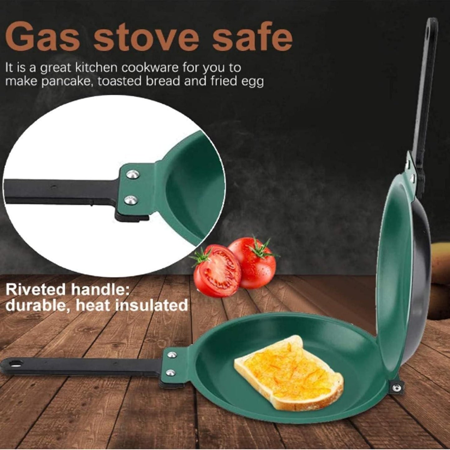 Double Sided Non Stick Frying Pan For Mess Free And Quick Cooking | Nonstick Fry Pan For Kitchen