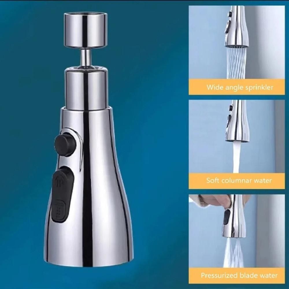 3 Modes Kitchen Sink Faucet | 3-Mode Flexible Tap Extender With Smooth Water Flow | 360 Degree Tap Extender for Kitchen Sink With 3 Modes | Flexible kitchen faucet sprayer with rotating head for convenience.
