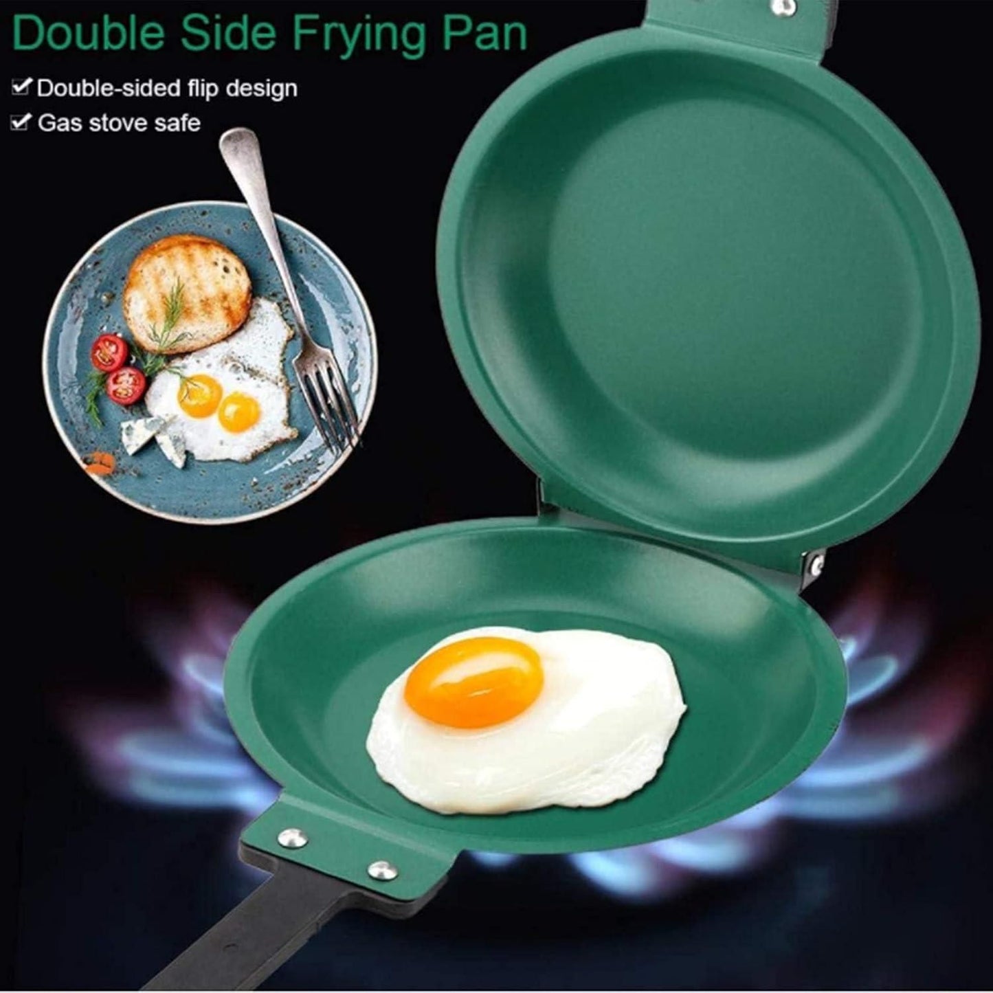 Double Sided Non Stick Frying Pan For Mess Free And Quick Cooking | Nonstick Fry Pan For Kitchen