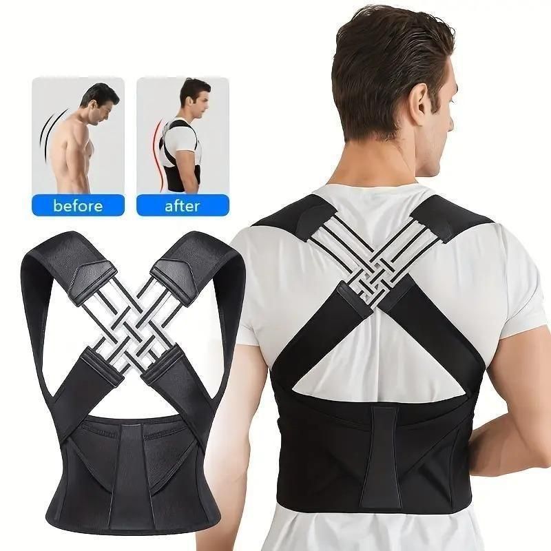 Posture Correct Back Support And Pain Relief Belt For Men And Women | Universal Adjustable Brace For Posture Correction | Free Size Posture Corrector For Men And Women | Back Support Belt For Back Pain, Back Straight And Shoulder Support (Universal Size)