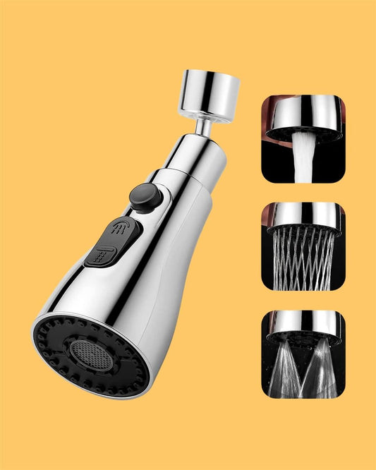 3 Modes Kitchen Sink Faucet | 3-Mode Flexible Tap Extender With Smooth Water Flow | 360 Degree Tap Extender for Kitchen Sink With 3 Modes | Flexible kitchen faucet sprayer with rotating head for convenience.