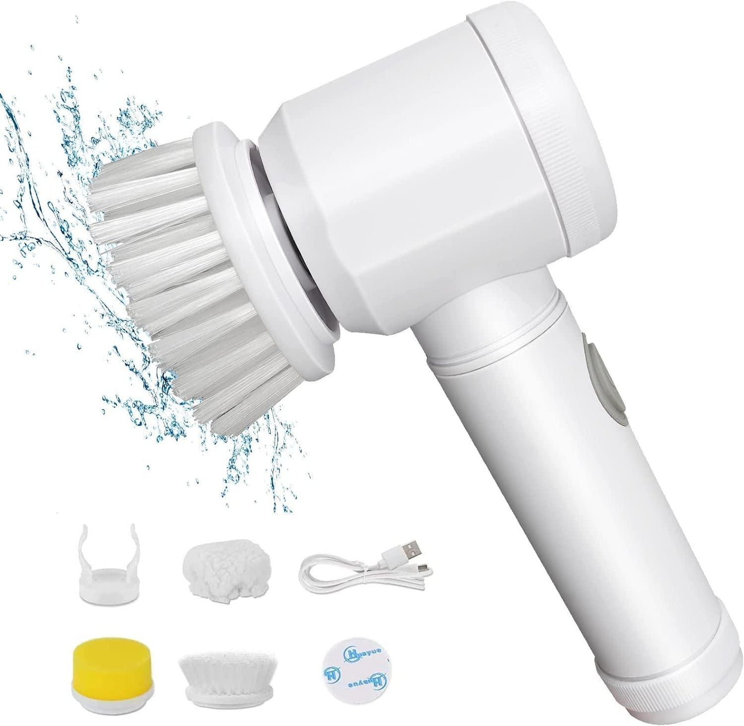 5 in 1 Electric Cleaning Brush | Multi-Functional Electric Cleaning Brush 5 in 1 Magic Power Scrubber Household Cleaning Tools Spin Scrubber with Buffer Polisher, for Bathroom, Shower, Tub, Kitchen Floor, Shoes