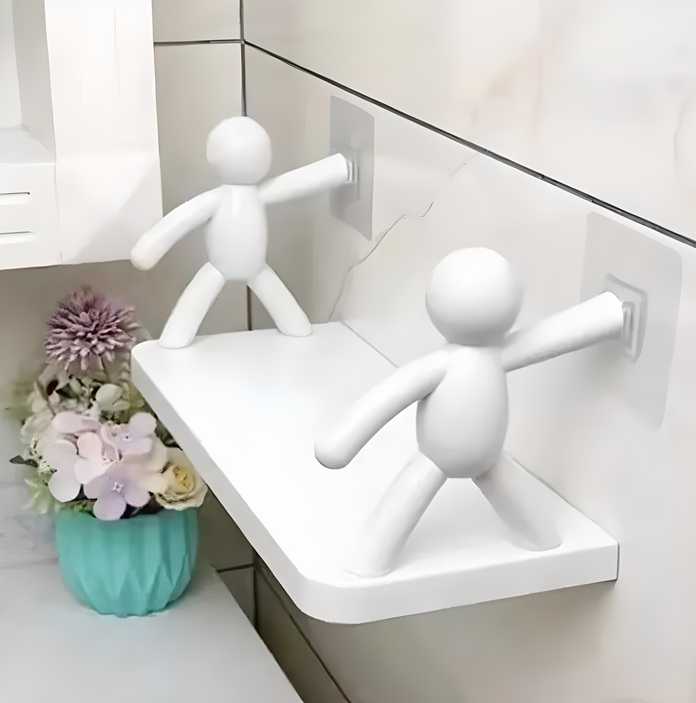 Wall Mount Shelf For Bathroom, Kitchen And Books With Strong Adhesive Sticker, No Drill Needed | Space Saving Wall Mounted Organizer | Wall Mounted Shelf Storage Rack | Self Adhesive Wall Mounted Storage Rack For Home And Office