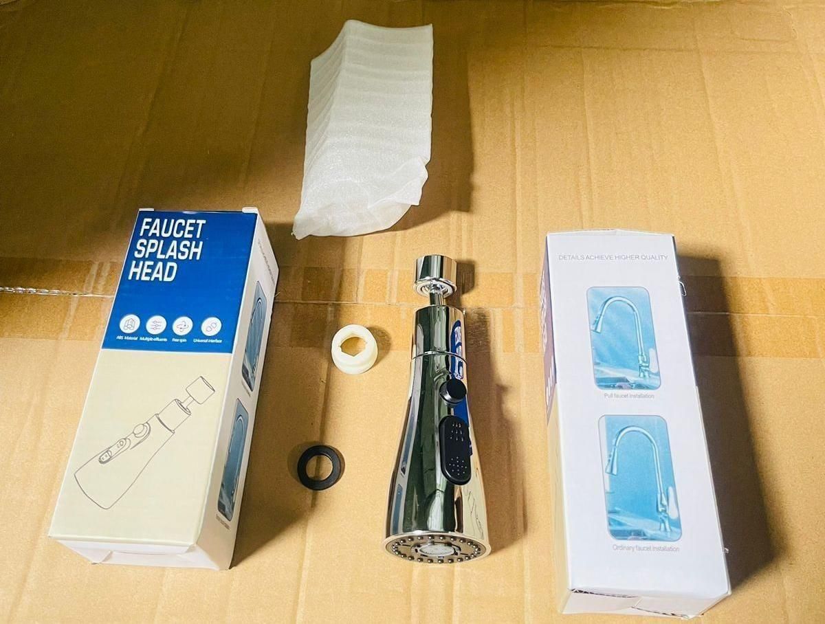 3 Modes Kitchen Sink Faucet | 3-Mode Flexible Tap Extender With Smooth Water Flow | 360 Degree Tap Extender for Kitchen Sink With 3 Modes | Flexible kitchen faucet sprayer with rotating head for convenience.