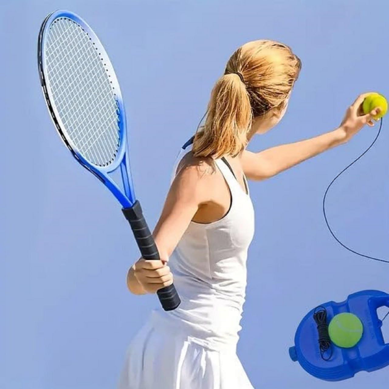 Self Tennis And Cricket Training Rebound Ball With String For Solo Practice | Rebound Ball with String for Solo Tennis And Cricket Practice | Self Practice Rebound Ball For Tennis And Cricket, Fill Sand or Water | Self Practice Ball