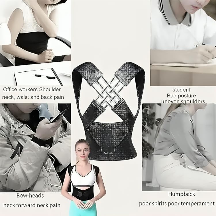Posture Correct Back Support And Pain Relief Belt For Men And Women | Universal Adjustable Brace For Posture Correction | Free Size Posture Corrector For Men And Women | Back Support Belt For Back Pain, Back Straight And Shoulder Support (Universal Size)