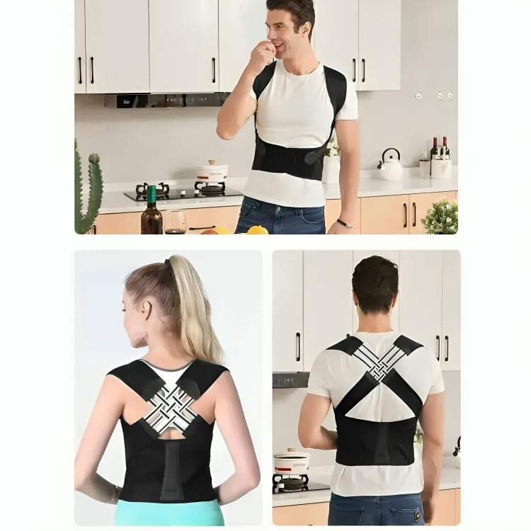Posture Correct Back Support And Pain Relief Belt For Men And Women | Universal Adjustable Brace For Posture Correction | Free Size Posture Corrector For Men And Women | Back Support Belt For Back Pain, Back Straight And Shoulder Support (Universal Size)