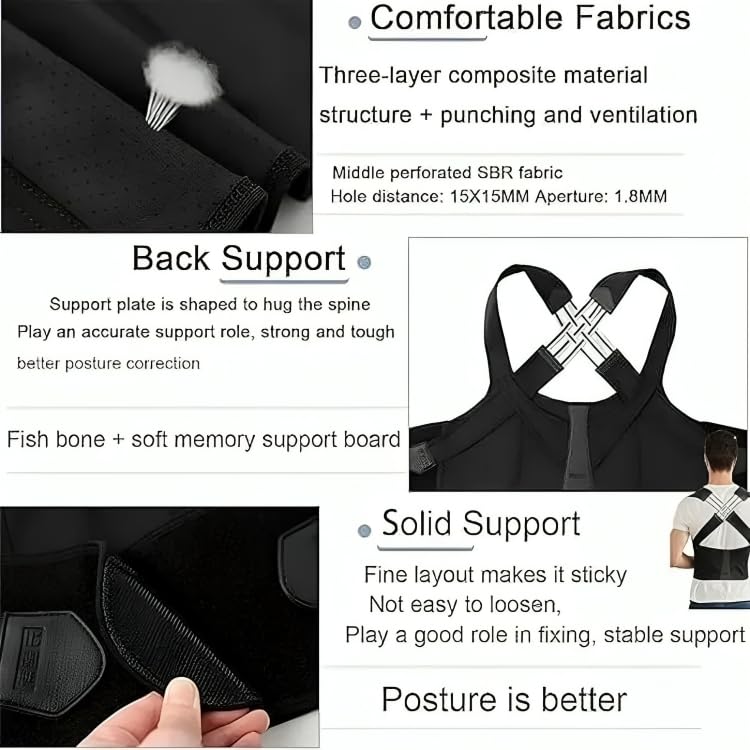 Posture Correct Back Support And Pain Relief Belt For Men And Women | Universal Adjustable Brace For Posture Correction | Free Size Posture Corrector For Men And Women | Back Support Belt For Back Pain, Back Straight And Shoulder Support (Universal Size)