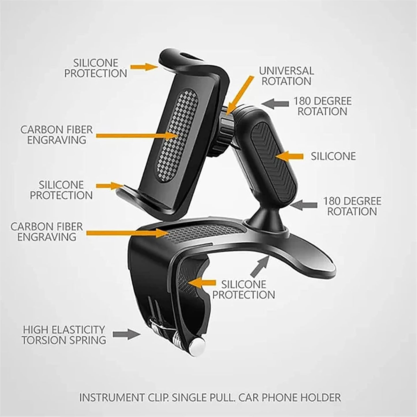 Multifunctional Car Dashboard Phone Holder, 360 Degree Rotation, Universal Smartphone Compatibility, Dashboard Mount | 360 Degree Rotatable Phone Mount For Car | Phone Holder With 360 Degree Rotation