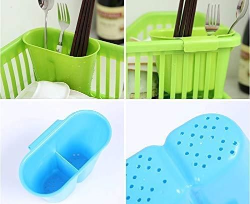 3 in 1 Kitchen Dish Drainer | Sink Dish Rack | 3 in 1 Large Durable Plastic Drainer Drying Rack Washing Basket with Tray | Kitchen Sink Rack Organizers With Cutlery Storage (Assorted Color)