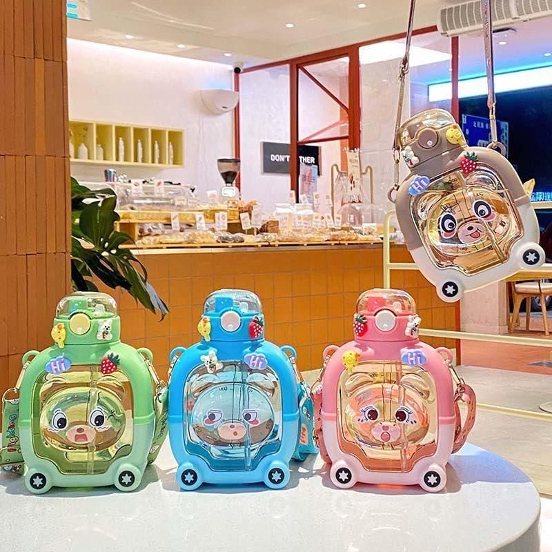 Water Sipper with Carry Strap for Kids | BPA Free Leak Proof Water Bottle With Straw For Kids | Kids Bottle (Straw + Strap) | Leak Proof Sipper For Kids With Easy Carry Handle