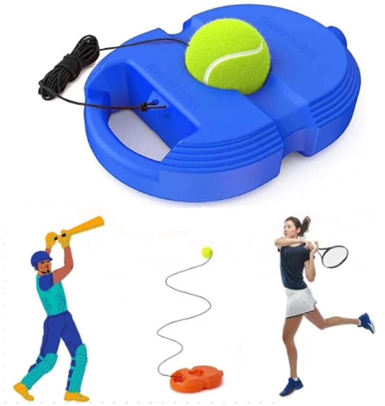 Self Tennis And Cricket Training Rebound Ball With String For Solo Practice | Rebound Ball with String for Solo Tennis And Cricket Practice | Self Practice Rebound Ball For Tennis And Cricket, Fill Sand or Water | Self Practice Ball