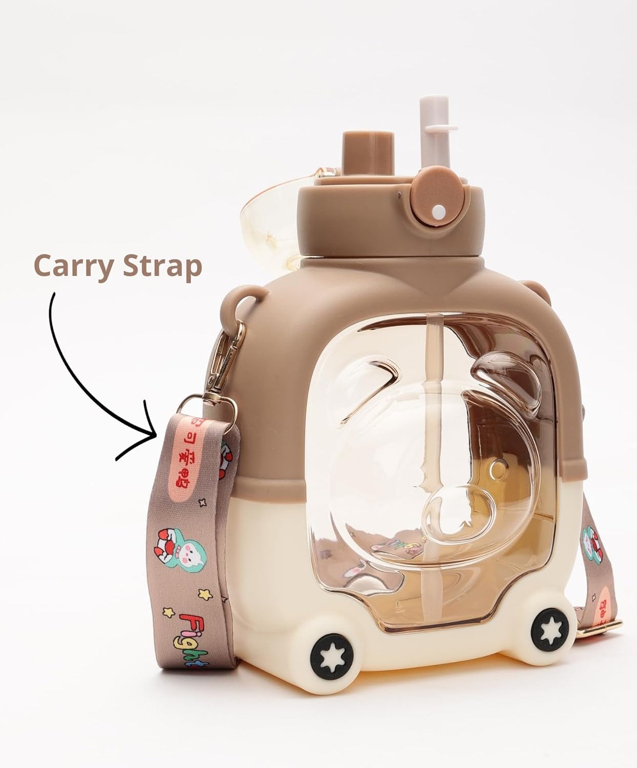 Water Sipper with Carry Strap for Kids | BPA Free Leak Proof Water Bottle With Straw For Kids | Kids Bottle (Straw + Strap) | Leak Proof Sipper For Kids With Easy Carry Handle